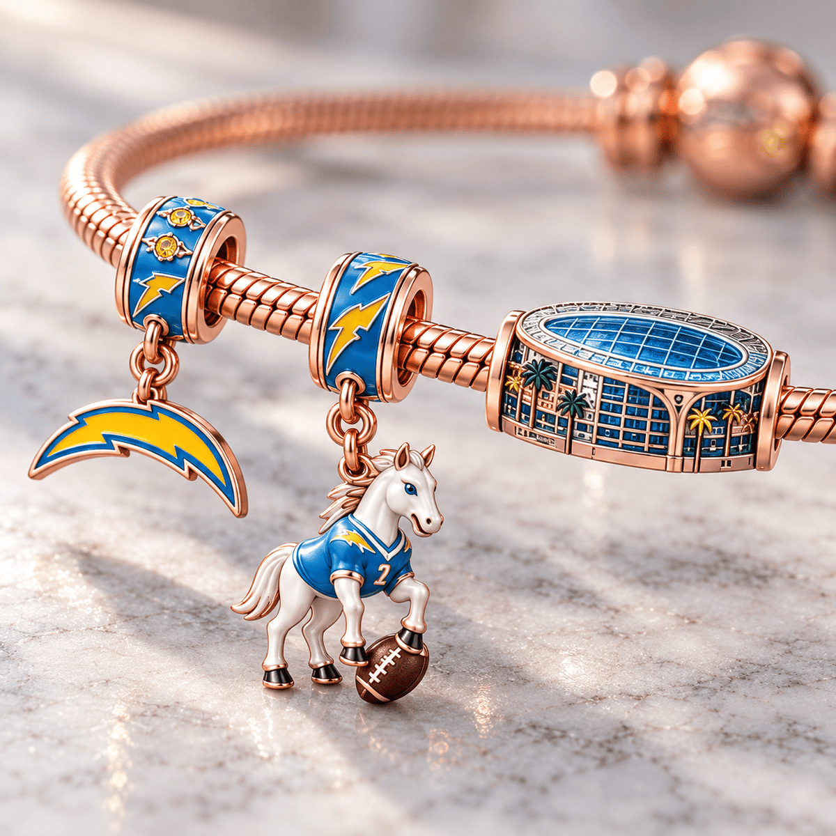 LAC Rose Gold Charm Bracelet Set HQH