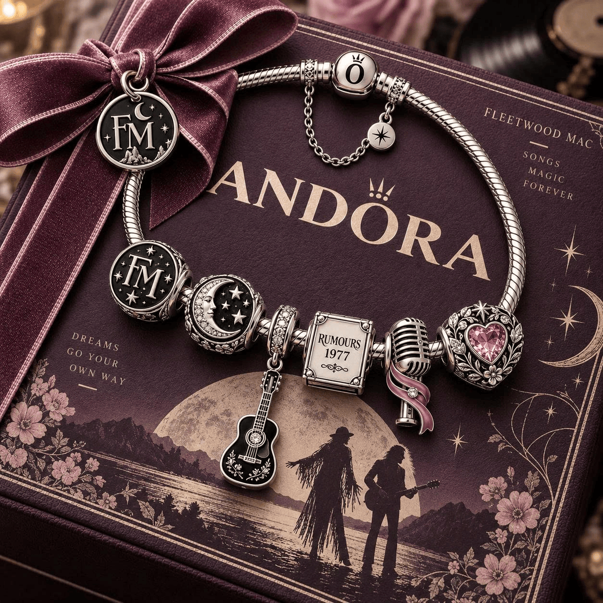 FLM Silver Charm Bracelet Set VTH