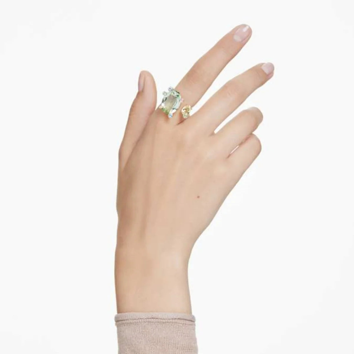 Elegant and gorgeous spring stream condensation zircon open ring for gatherings, parties, and versatile jewelry - birthday gift
