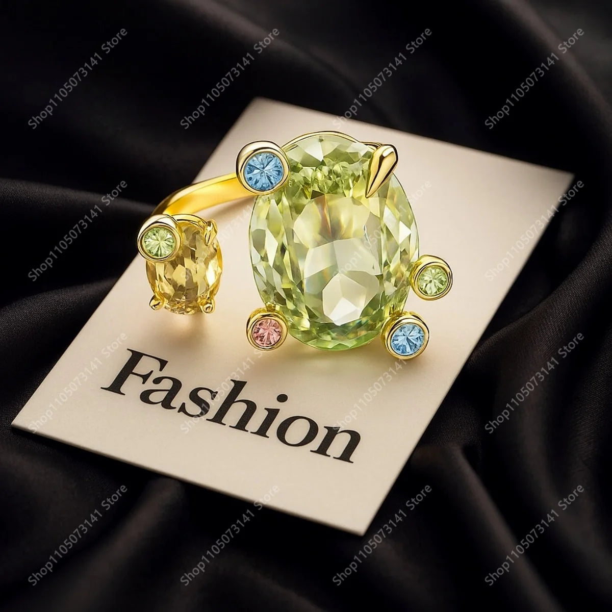 Elegant and gorgeous spring stream condensation zircon open ring for gatherings, parties, and versatile jewelry - birthday gift