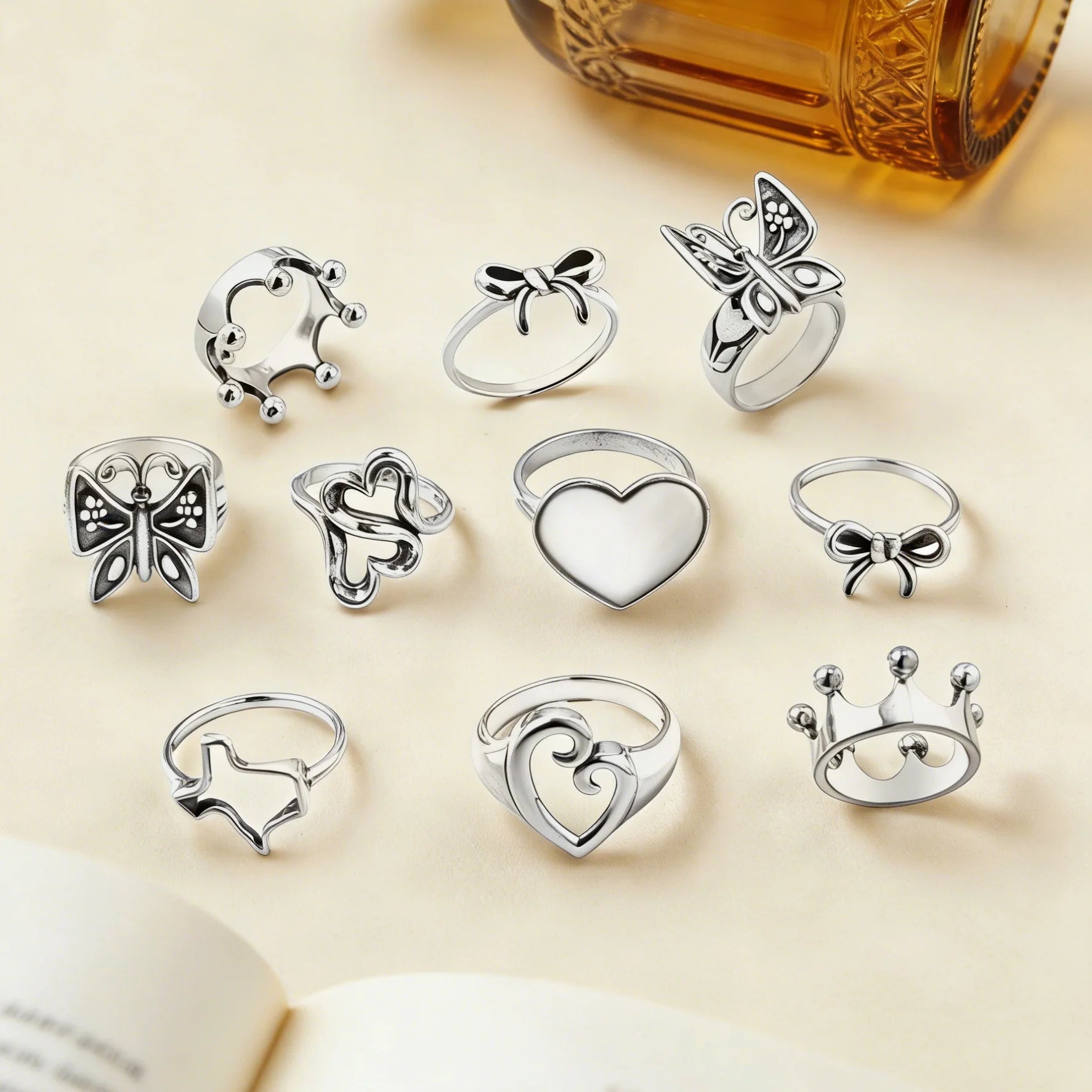 S925 Sterling Silver Valentine's Day ring，Romantic and Cute Gift for Girls,valentine day gifts,kawaii jewelry.