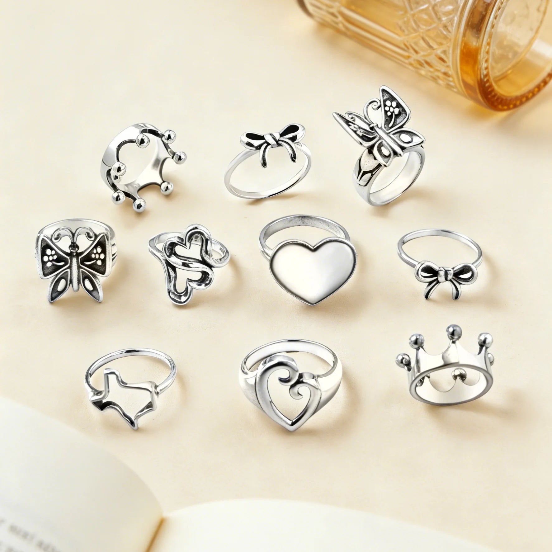 S925 Sterling Silver Valentine's Day ring，Romantic and Cute Gift for Girls,valentine day gifts,kawaii jewelry.